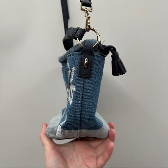 Kate Spade California Dreaming Pippa Blue Denim Palm Tree Bucket Bag NEW RARE - Picture 7 of 14